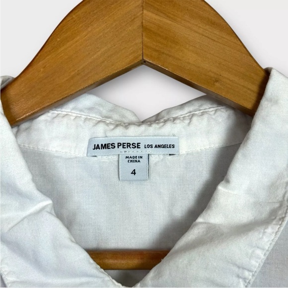 James Perse Los Angeles Womens White Button-Up Shirt Size 4 Ultra Light Weight - Picture 4 of 10